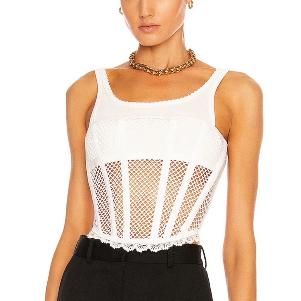Dion Lee net corset tank with lace